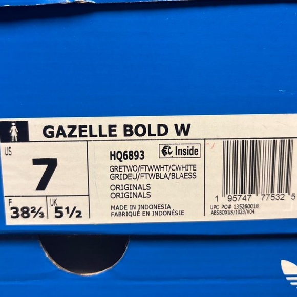 Adidas Gazelle Light Gray Sneakers - Picture 6 of 9